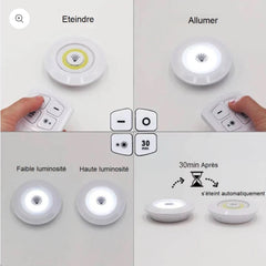 Pack de 3 Lampes LED sans fil Télécommandées